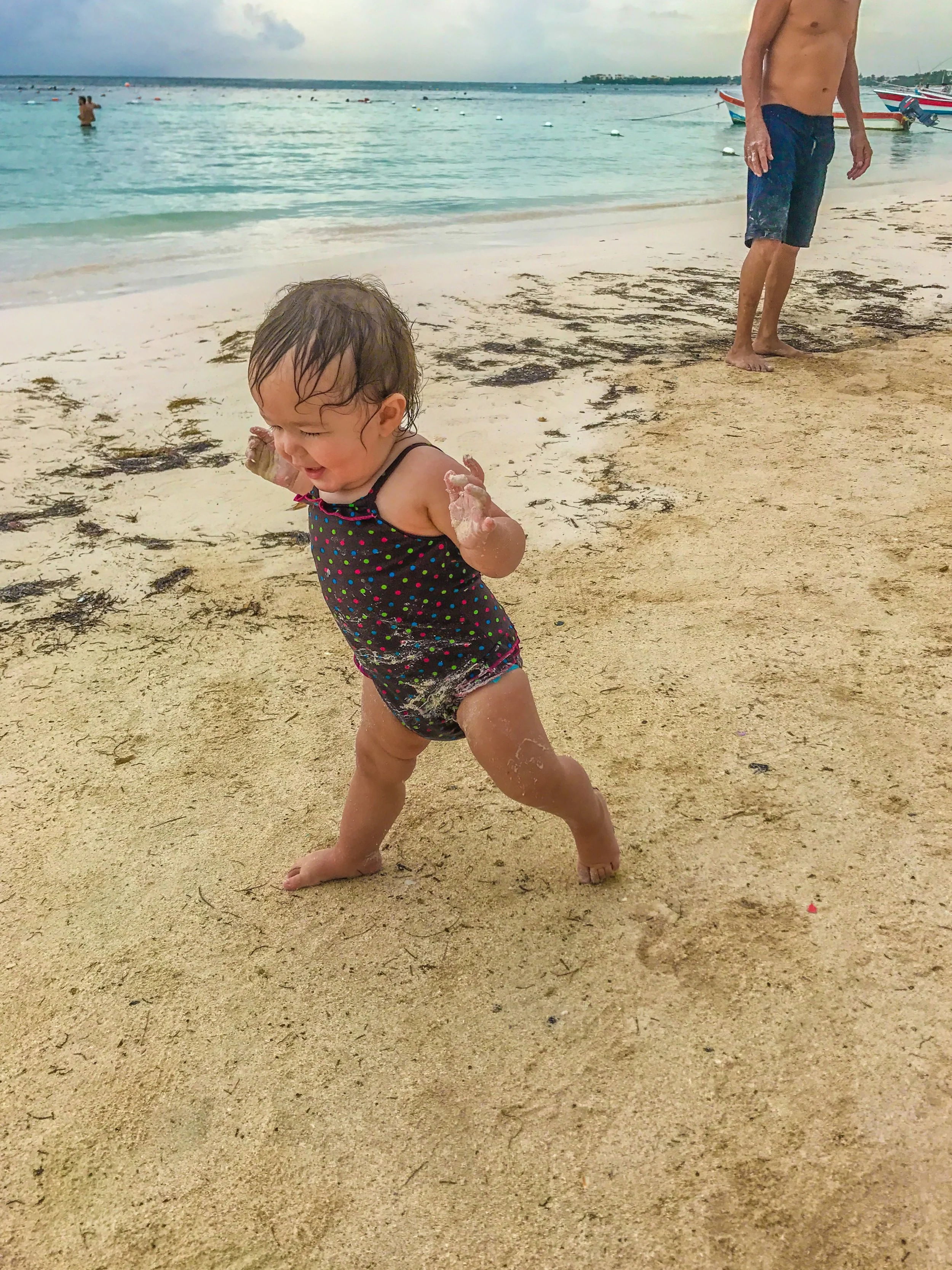 My niece enjoying Akumal Beach