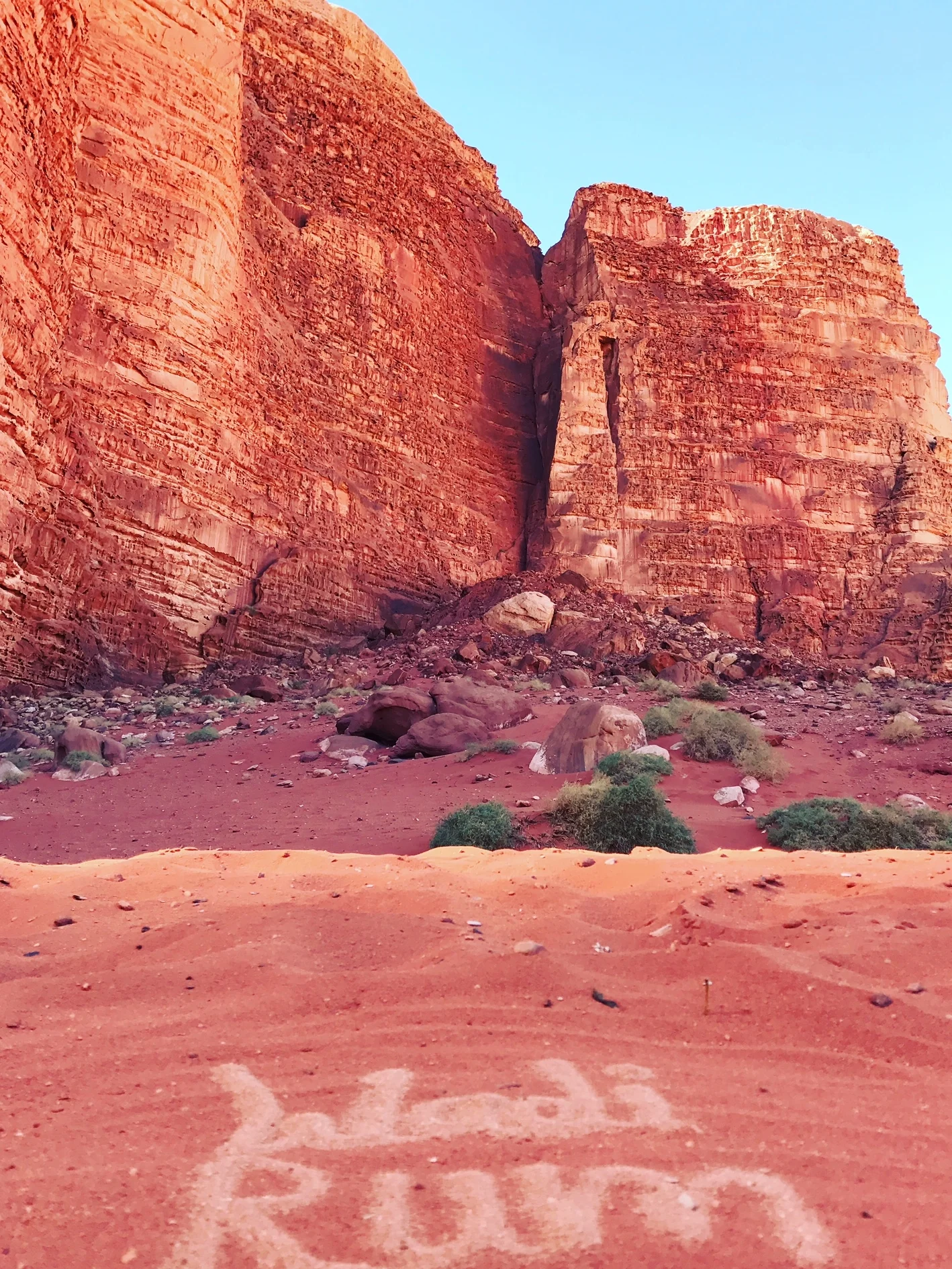 Many of the rocks in Wadi Rum look like melting chocolate