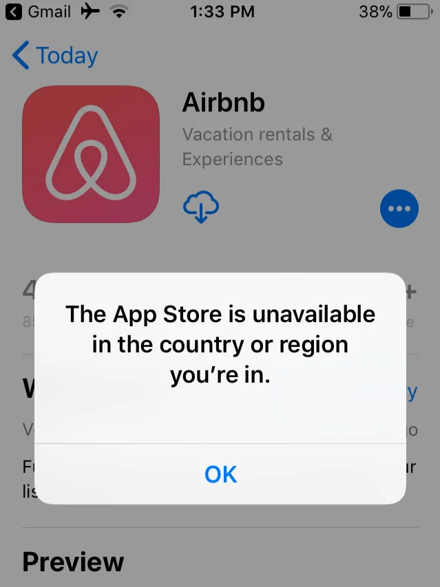 The AirBnB app doesn’t work properly in Cuba