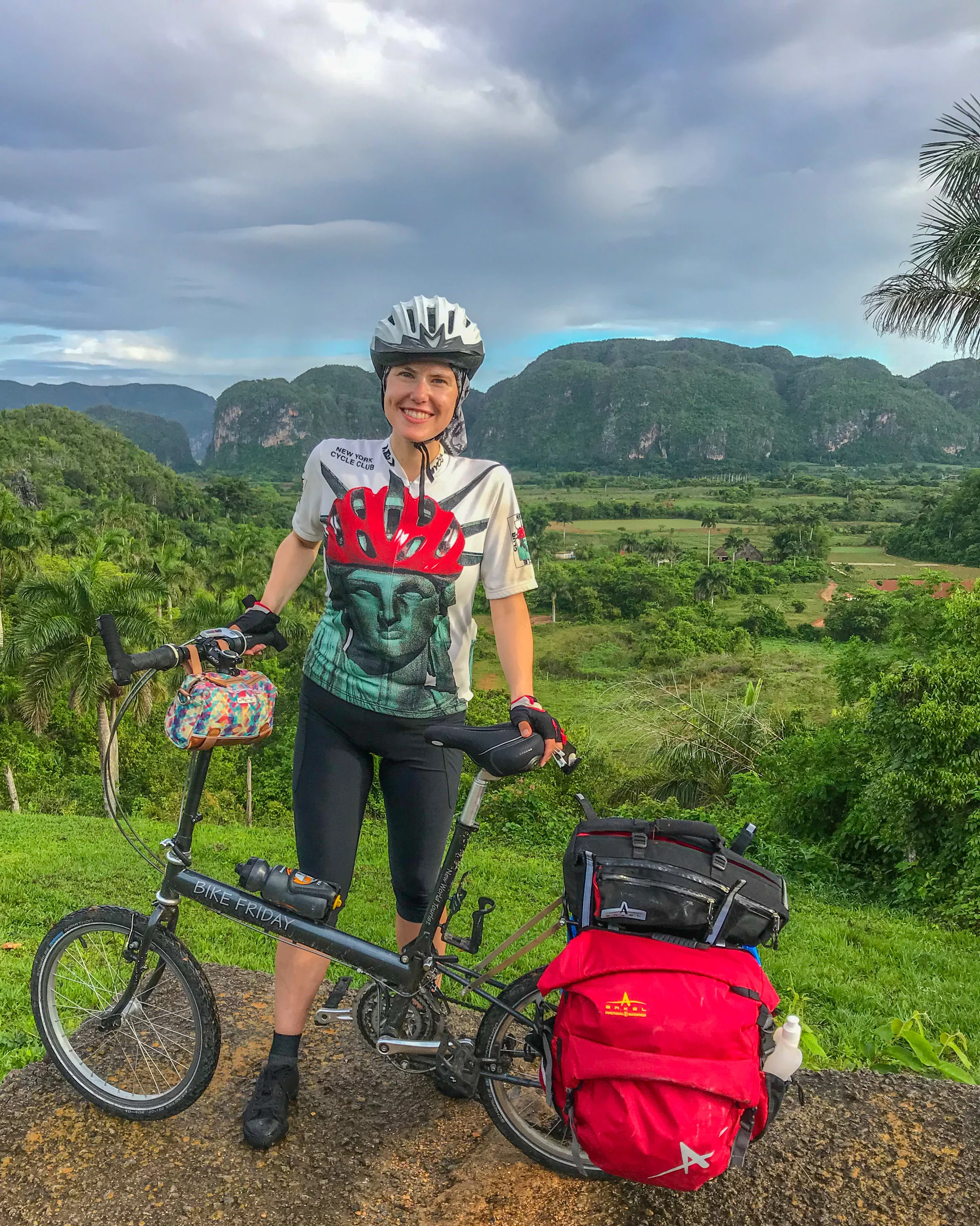 Me bike touring through Cuba on my Bike Friday