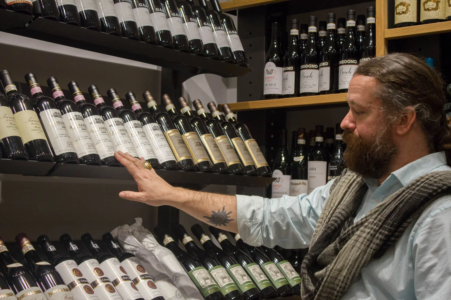 John McKusick, who works in Eataly’s wine store and buys beer for the company, discusses what is available in the Reserve Room. 