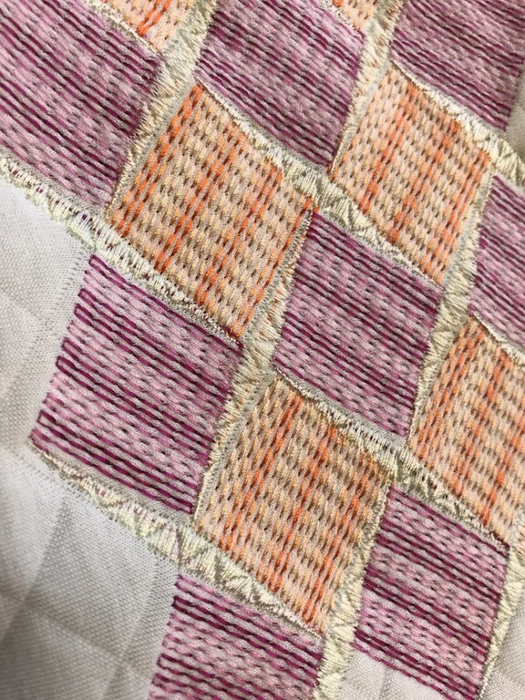 Geometric Shapes using Gunold’s SULKY variegated viscose thread - Design by GS UK