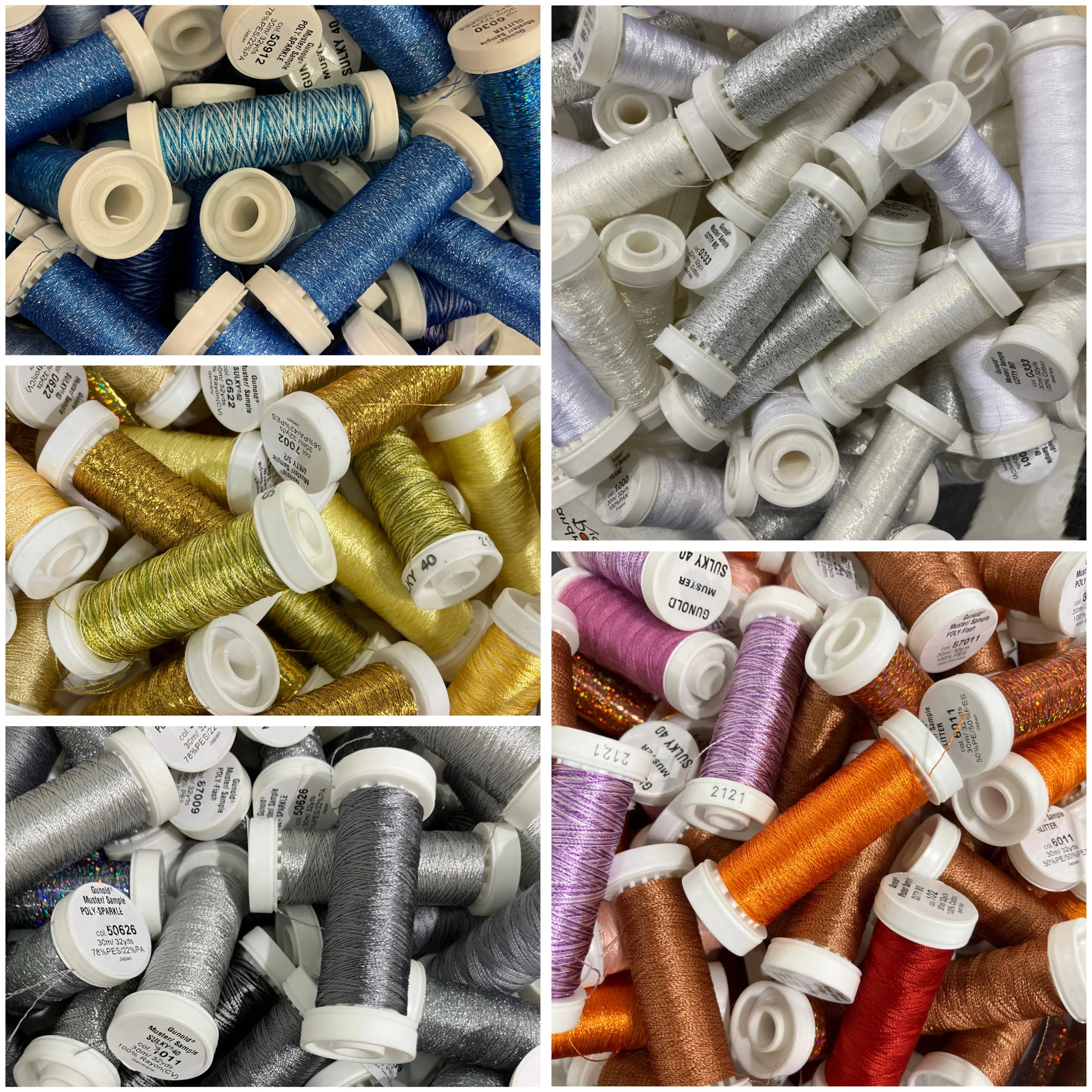 Gunold thread samples in trend colours