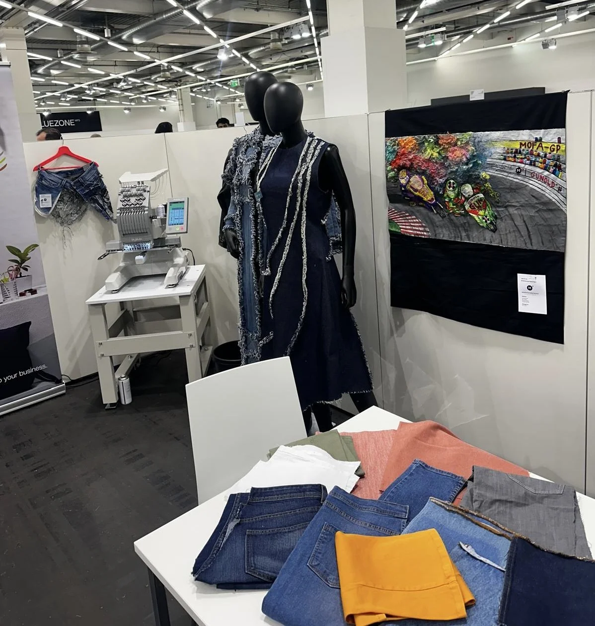 Modefachschule Sigmaringen booth with Tajima embroidery machine by Mountek