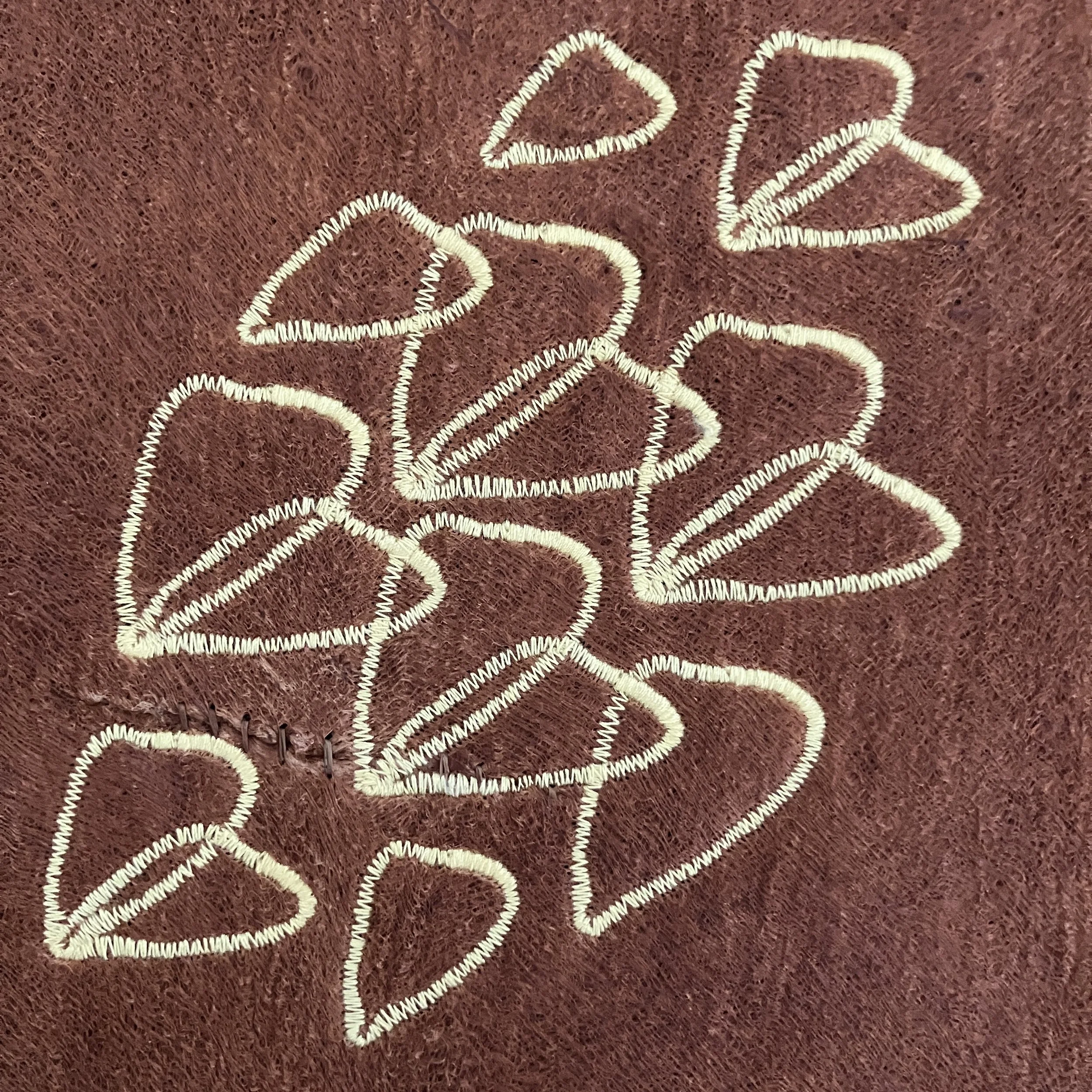 Barktex bark fabric, embroidered with COTTY 30 by Texoversum Hochschule Reutlingen