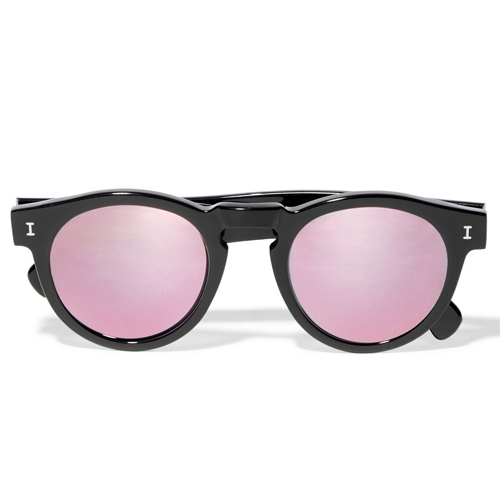 Leonard round-frame acetate mirrored sunglasses
