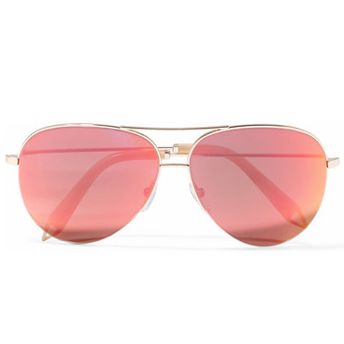 Aviator-style gold-tone mirrored sunglasses