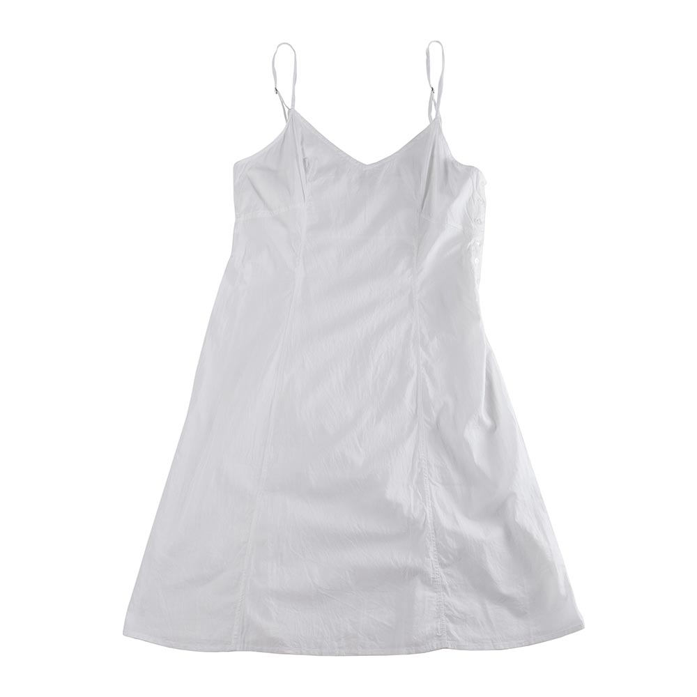 White Organic-Cotton Nightgown with Side Buttons