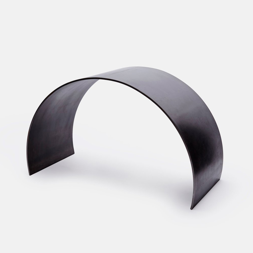 ASH Waxed Steel Curved Arc Stool