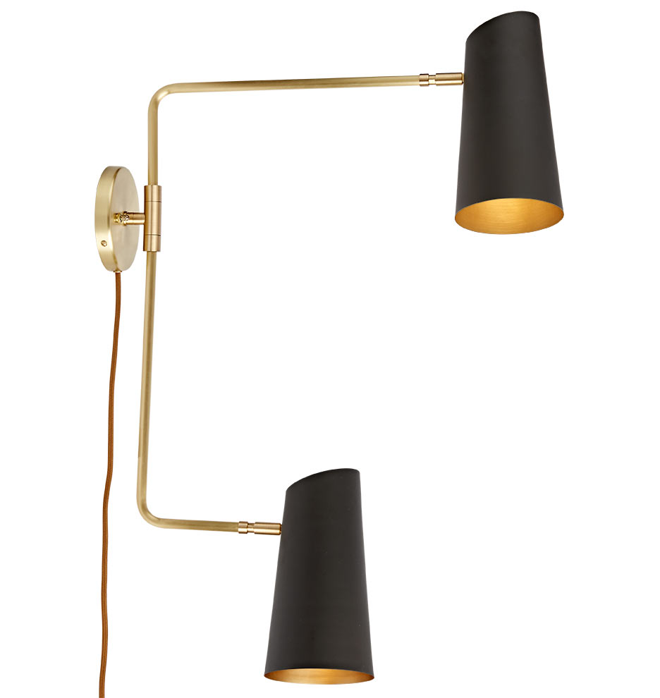 CYPRESS DOUBLE SWING ARM SCONCE PLUG-IN