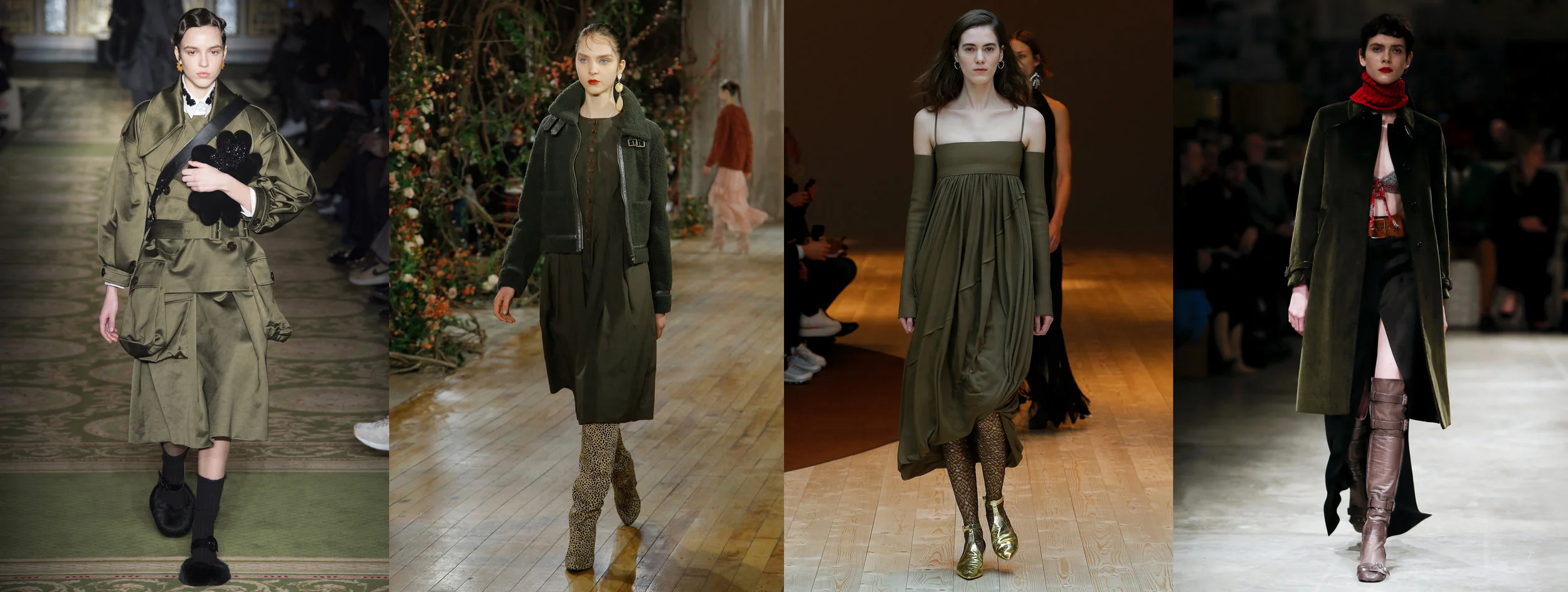 Fall 2017 Ready-to-Wear looks from Simone Rocha , Ulla Johnson , Celine , and Prada . 