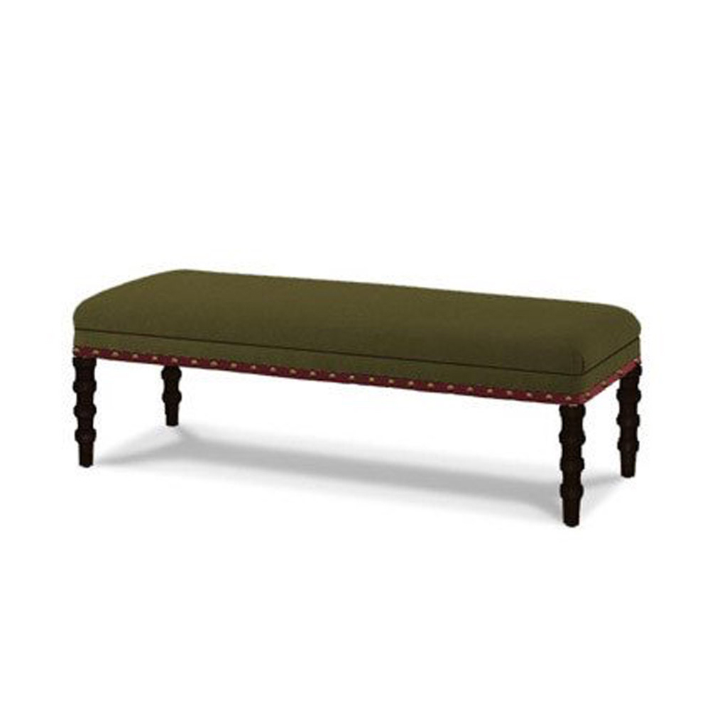 Red Tape Bench in Olive Velvet