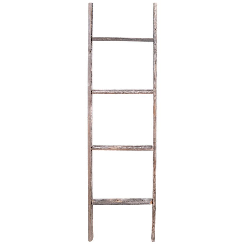 Rustic Wood 12" W x 48" H Decorative Ladder