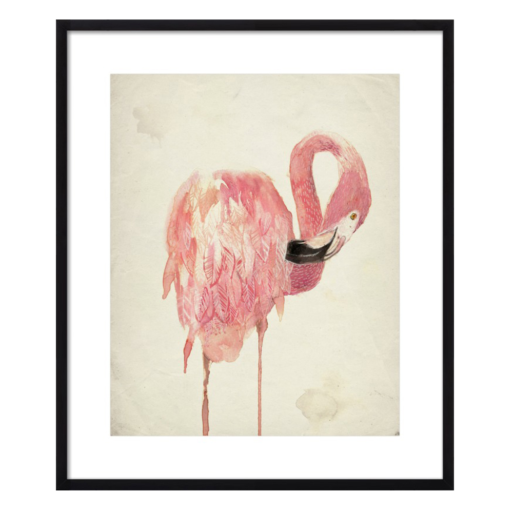 Watercolor Flamingo by Michelle Tavares