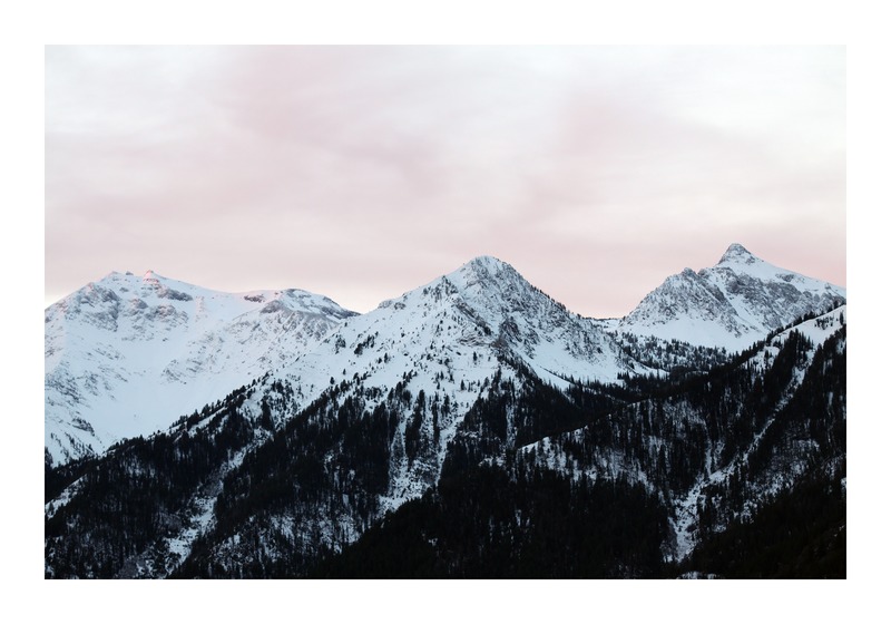 Pink Sky and Mountains in the morning by Lucy Snowe