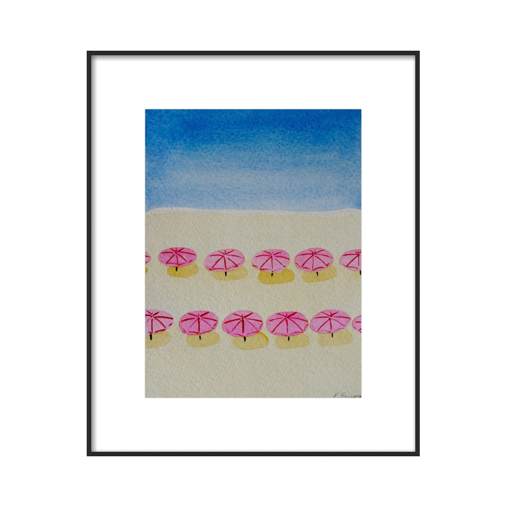 Flamingo Umbrellas (Beach Umbrella Series)  BY JEN SCULLY