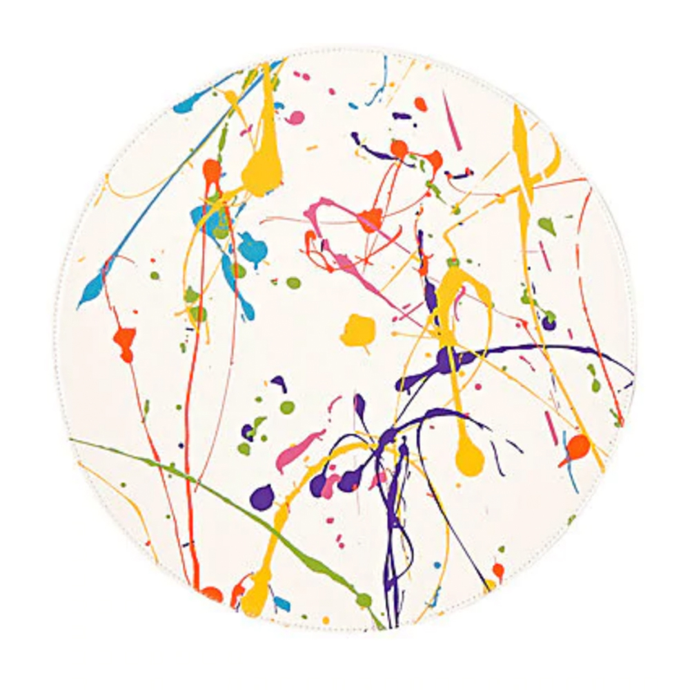 LISA PERRY Reversible Paint-Splatter-Print Circular Placemat