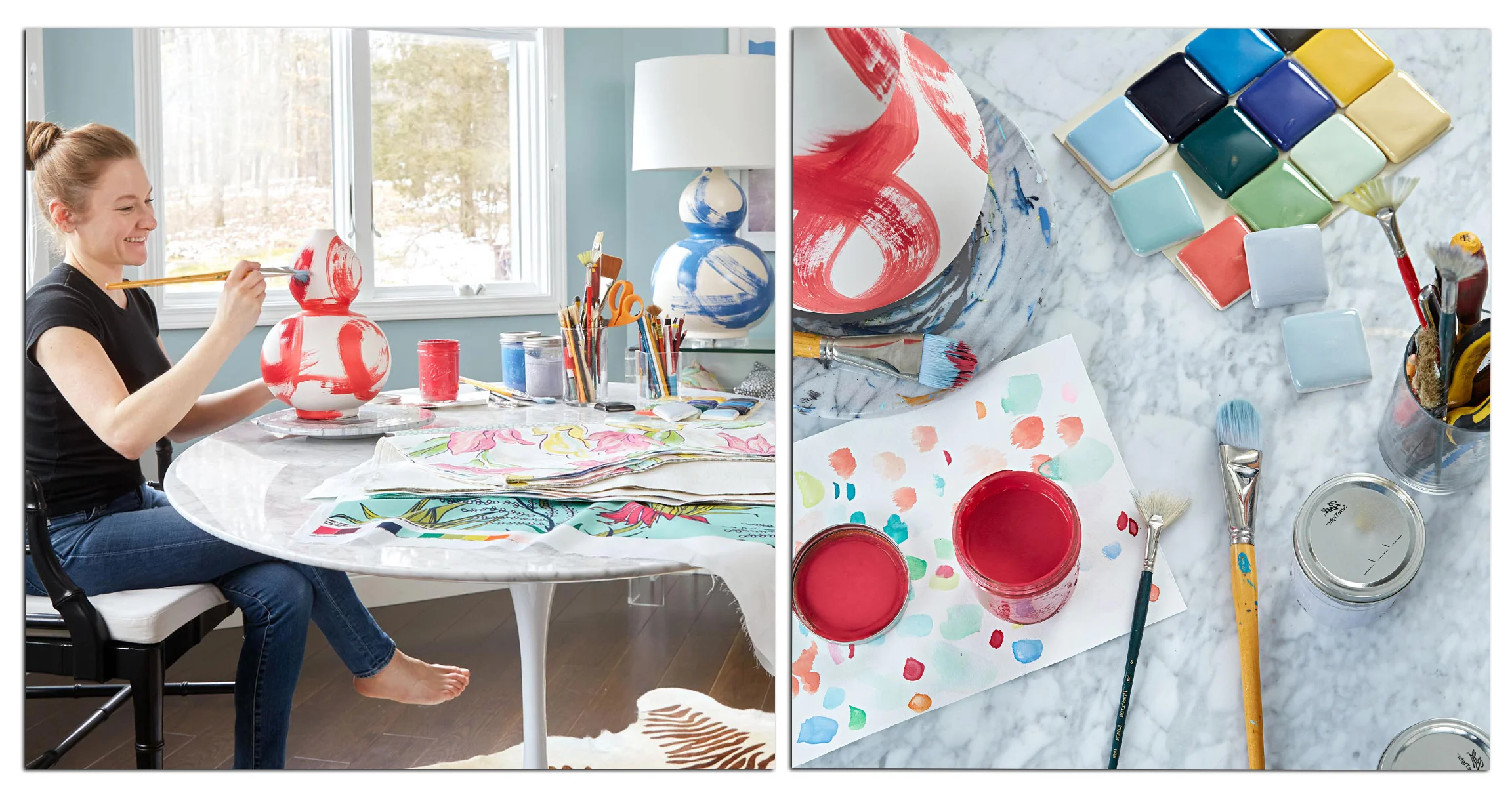 Designer Jana Bek in her home studio. Photography by Adam Albright for Midwest Living .