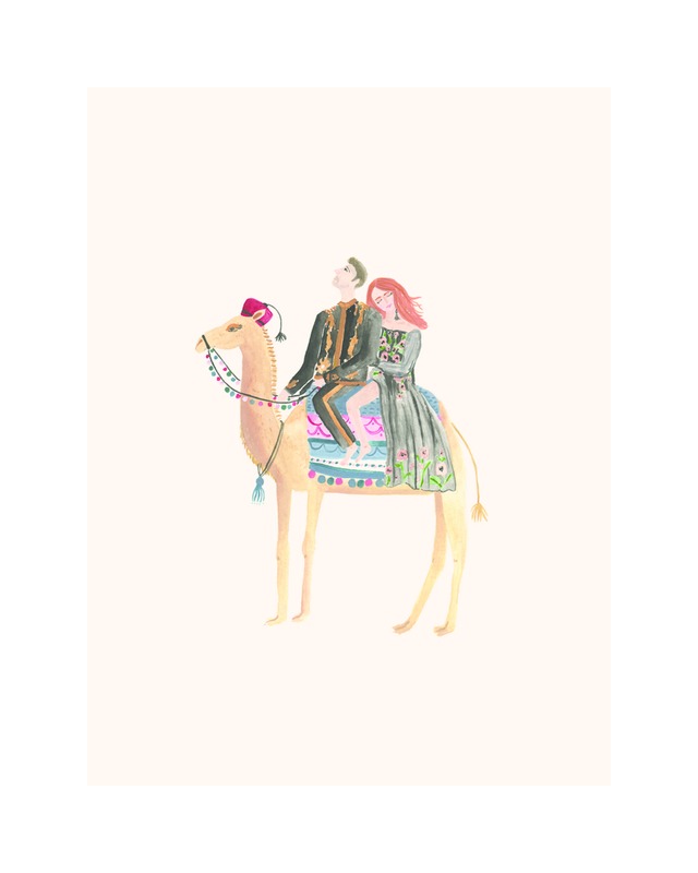 Couple on Camel  BY ROSIE HARBOTTLE