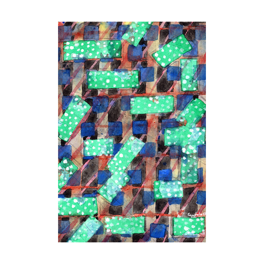 Dotted Green Rectangles on Top Pattern  BY HEIDI CAPITAINE