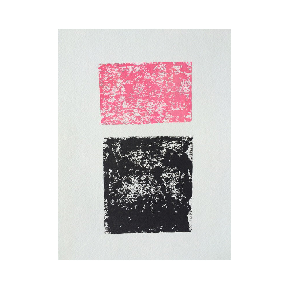 Pink and Black Modern Abstract Squares  BY STACY RAJAB