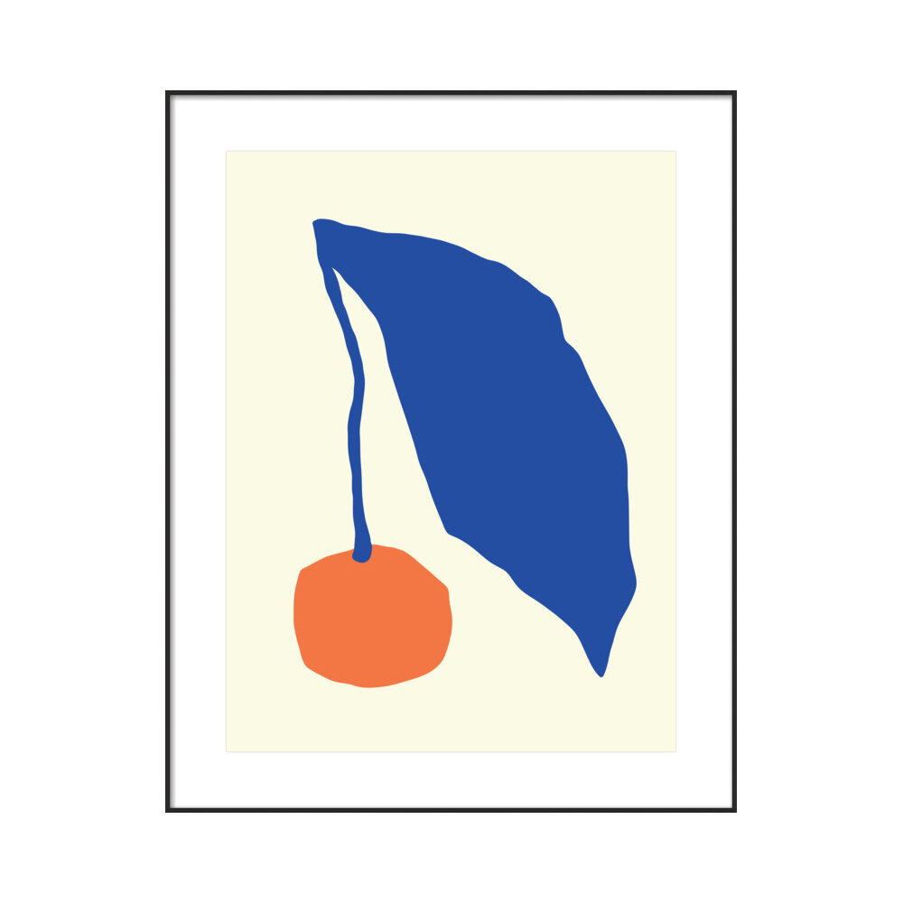 Orange fruit with blue leaf  BY JESSICA NIELSEN
