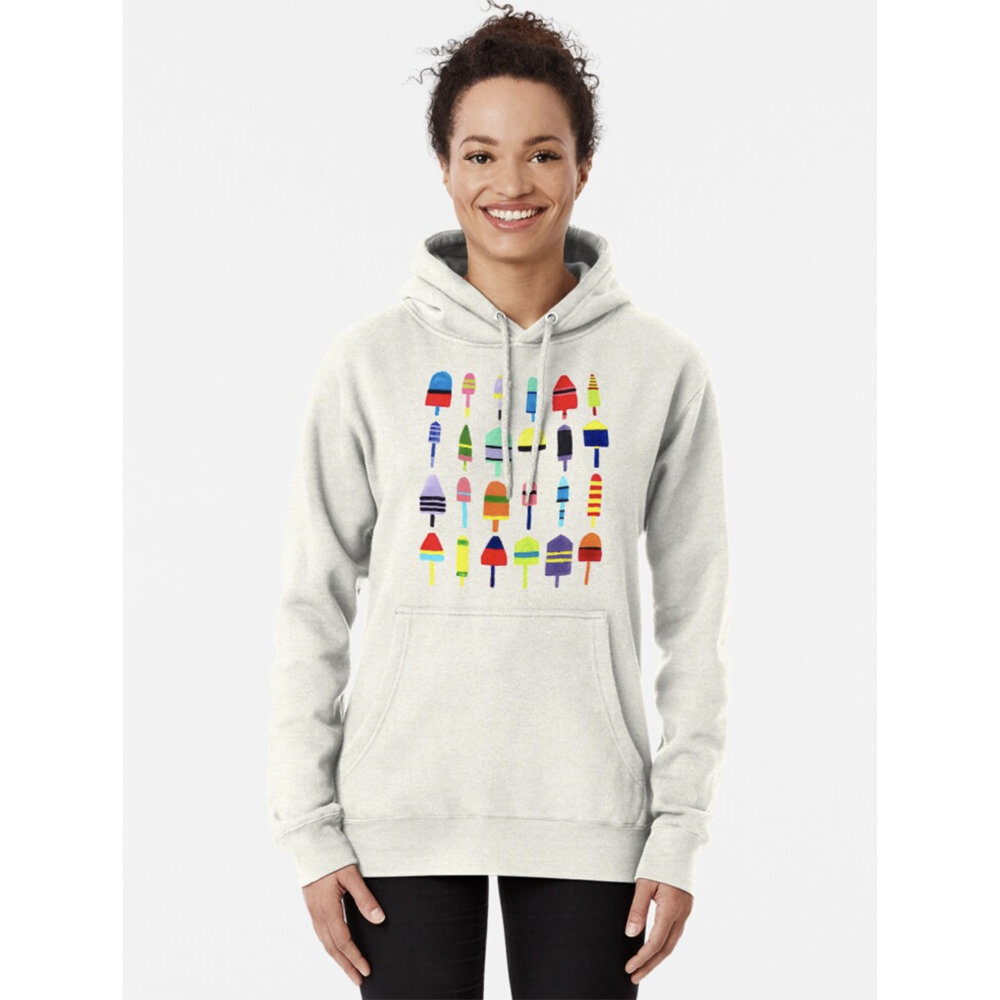 Colorful Lobster Buoys Pullover Hoodie