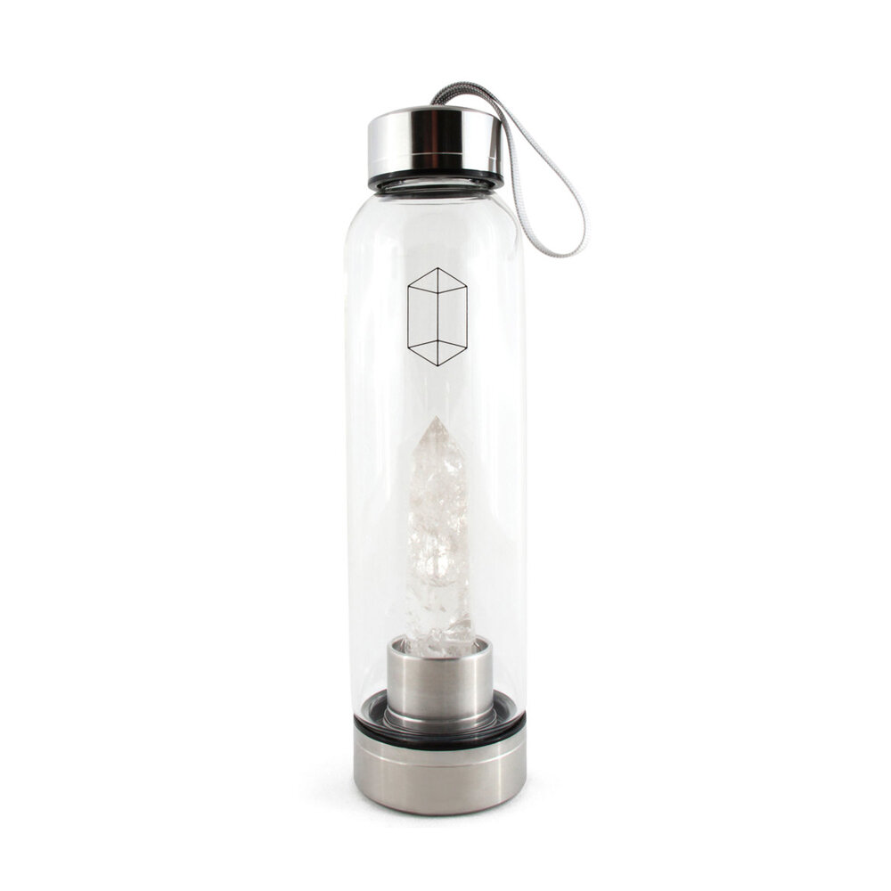 Clear Quartz Crystal-Infused Water Bottle