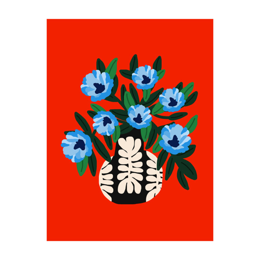 Blue Flowers Vase  BY RAFAELA MASCARO