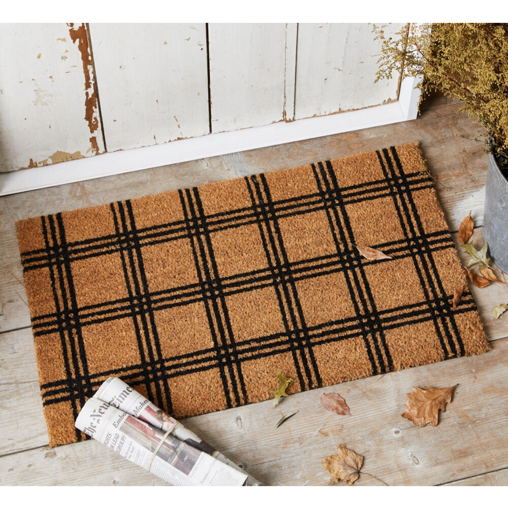 Plaid Coir Doormat