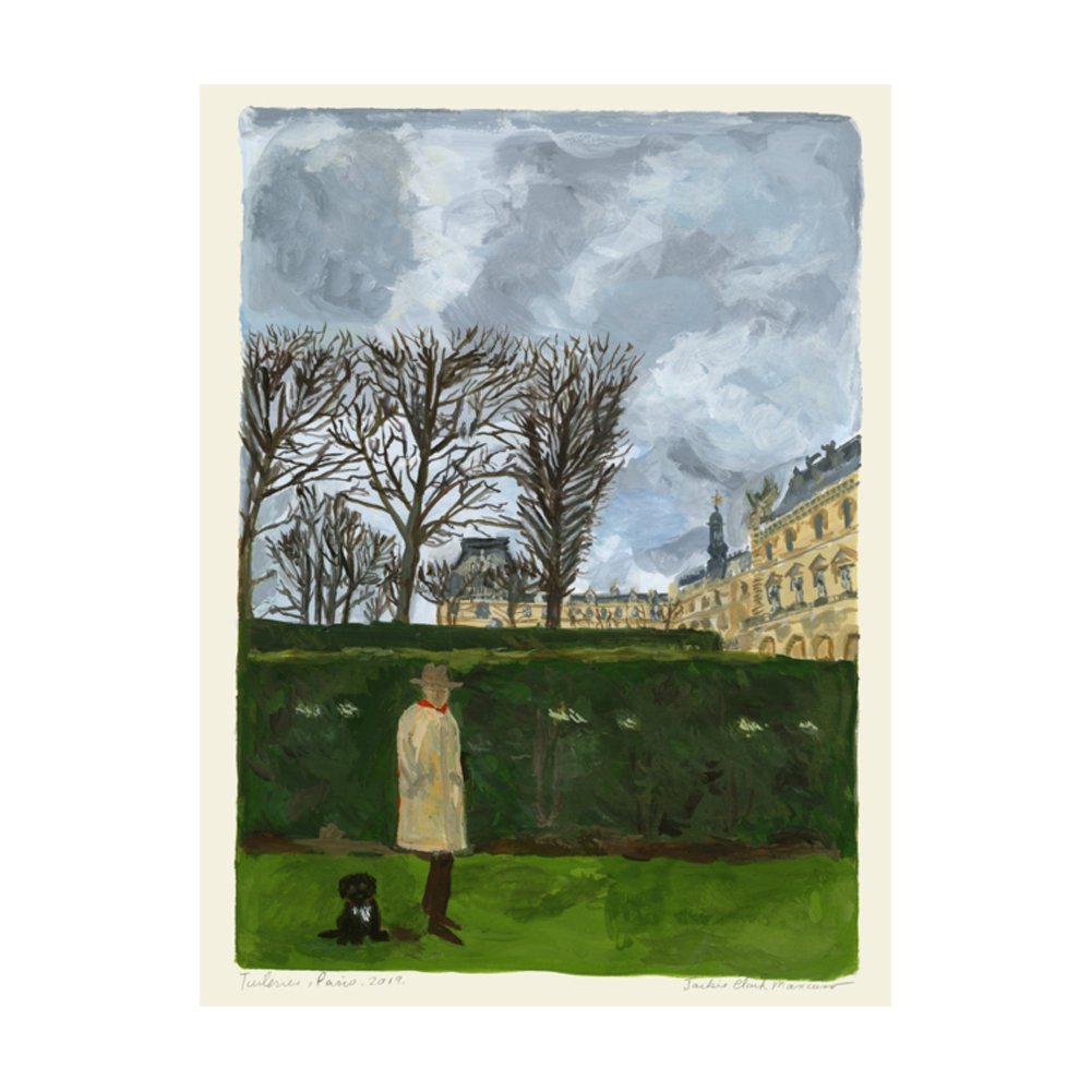 Man Walking Dog, Jardin des Tuileries, Paris