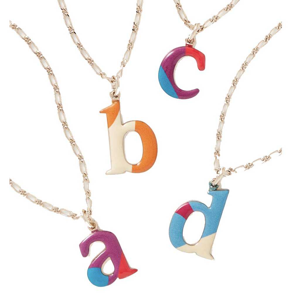CHLOÉ Alphabet gold-tone and enamel necklace