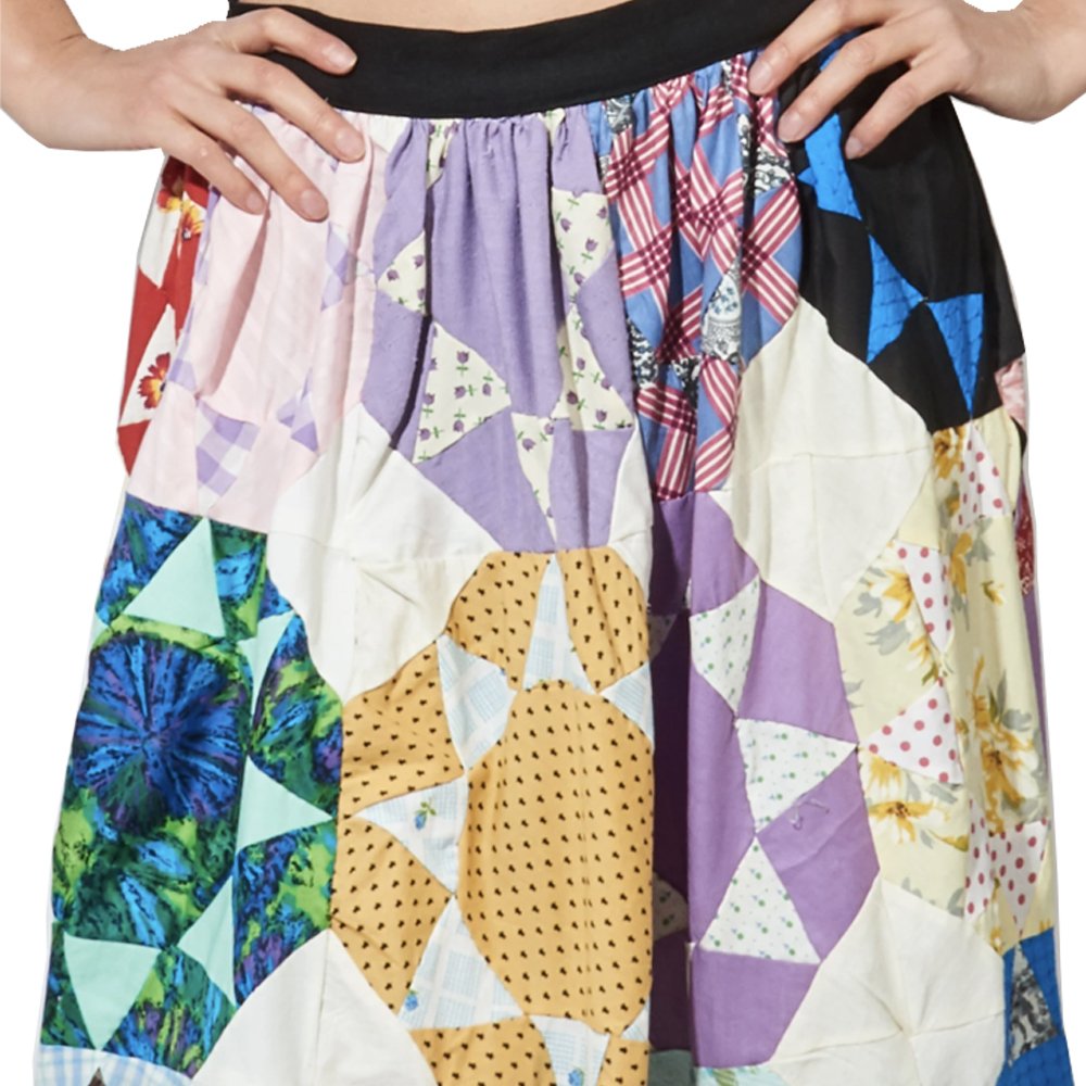 Multi OOAK Vintage Patchwork Drindle Skirt