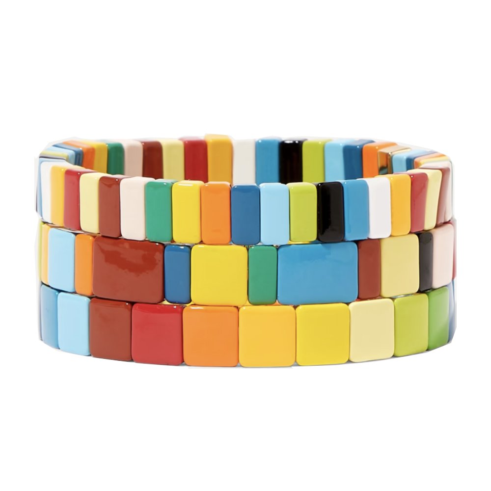 ROXANNE ASSOULIN Rainbow Brite set of three enamel bracelets