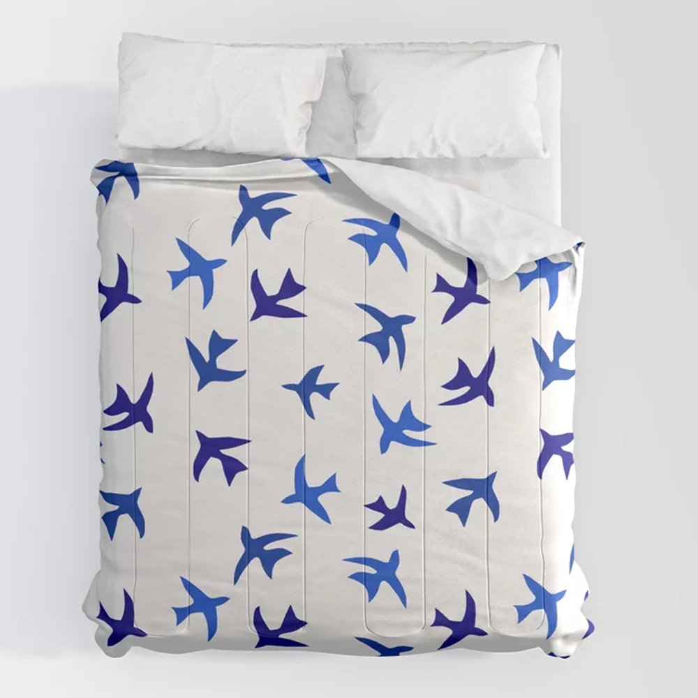 Matisse Small cut out bird pattern on white Comforter