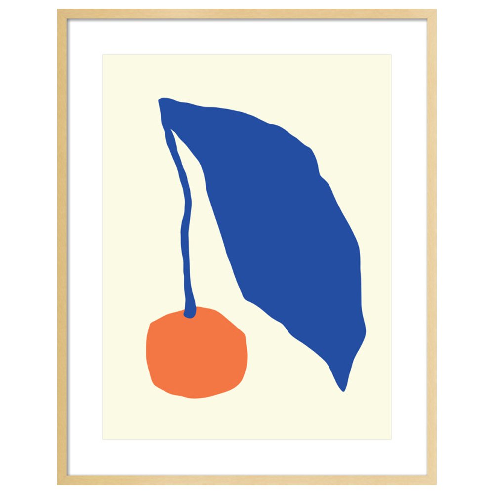 Orange fruit with blue leaf by JESSICA NIELSEN