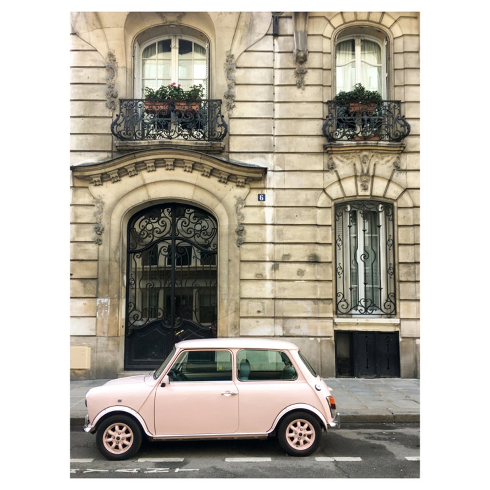 Pink Car on the Streets of Paris by REBECCA PLOTNICK