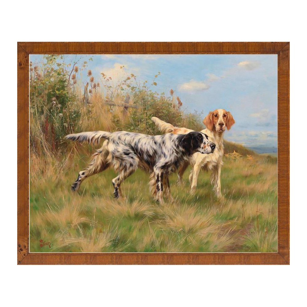 English Setter Dogs Portrait Antique Print, from $39