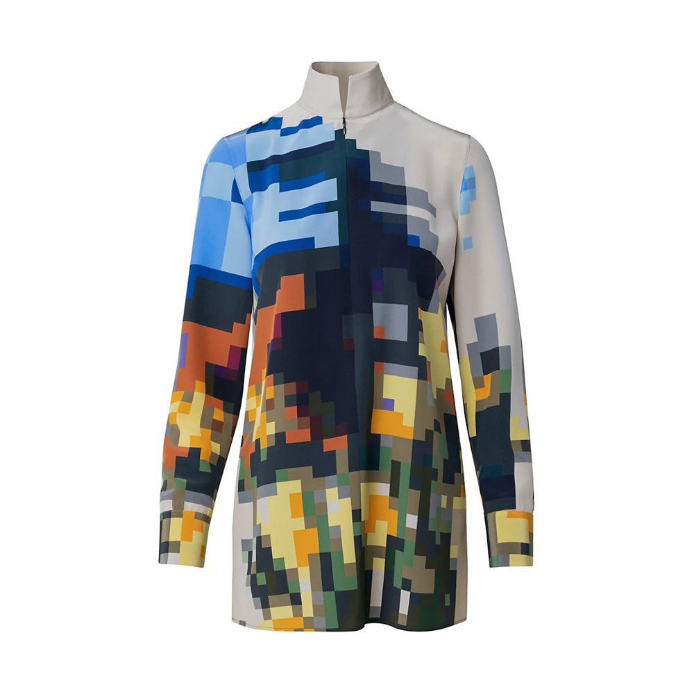 Akris  Pixelated Cut Out Blouse, Saks Fifth Avenue