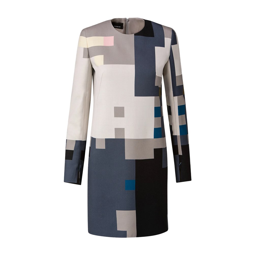 Akris Techno Wool Long-Sleeve Mini Dress, Neiman Marcus