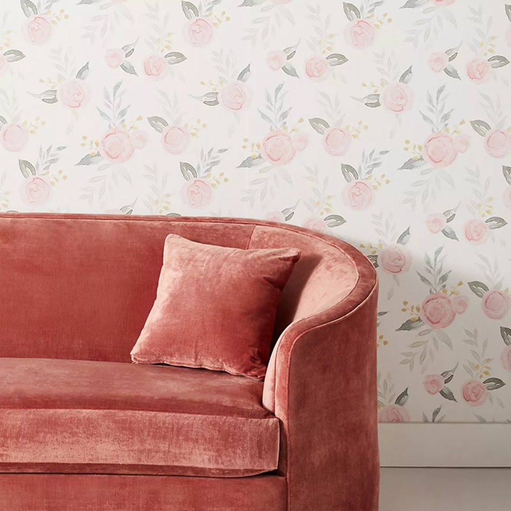 Magnolia Home Watercolor Roses Wallpaper, Anthropologie