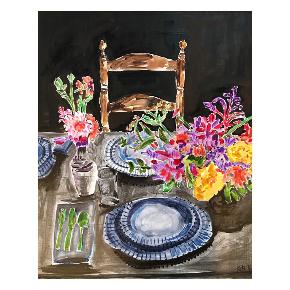 Dark Table Setting by KATE LEWIS