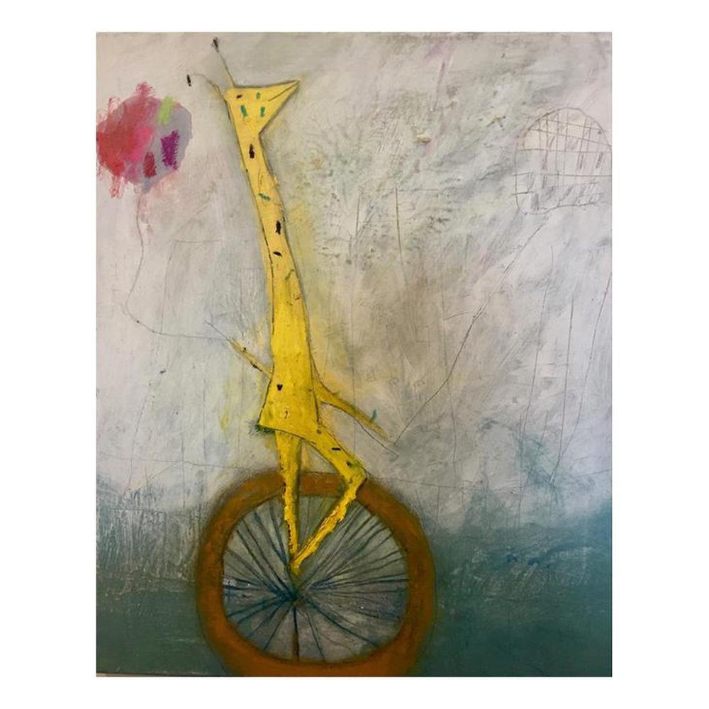 Giraffe on Unicycle by CATHERINE BAUMHAUER
