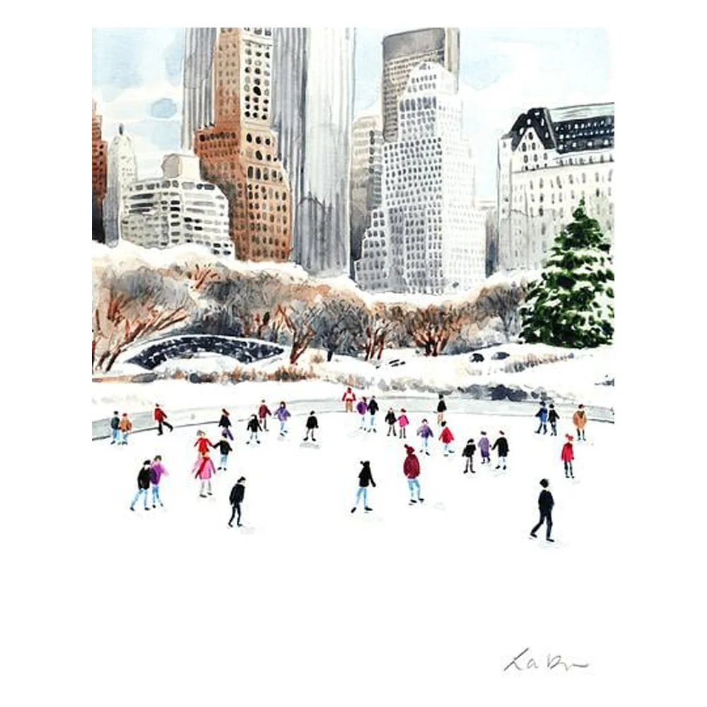 Central Park Ice Skating By Laura Row