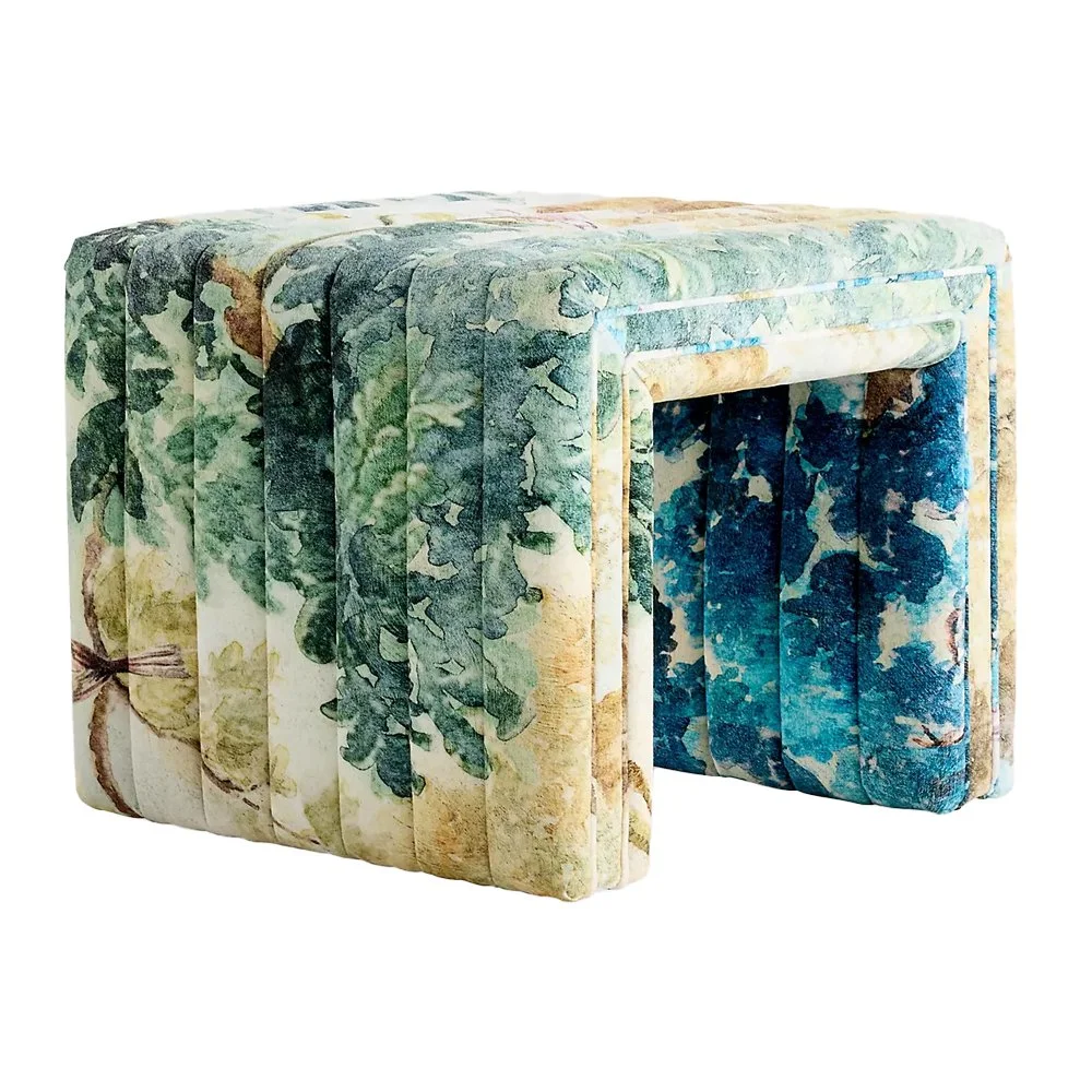 Alexander Judarn Tapestry Ottoman, $698, Anthropologie