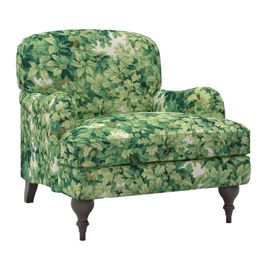 English Roll Arm Chair in Verdure Bois De Chene by Old World Weavers, $1165, The Inside