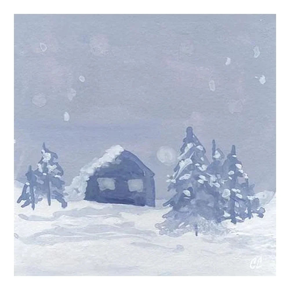 Winter Scene in Blue By Carrie Cantwell