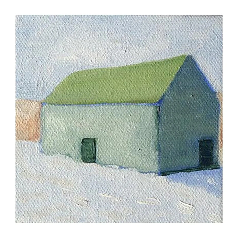 Green House in Snow By Claire Whitehead