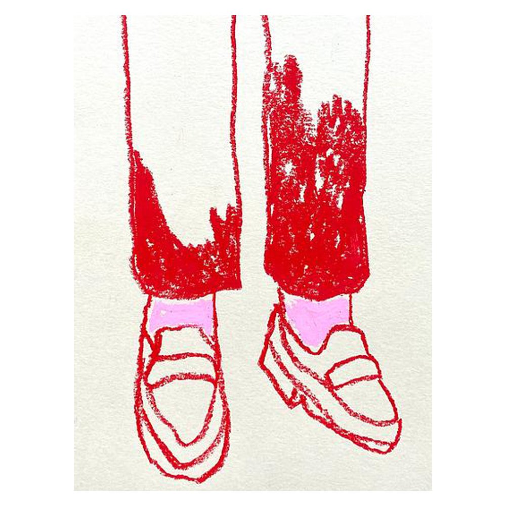 Red Loafers with Pink Socks By Bertille de Lestrade