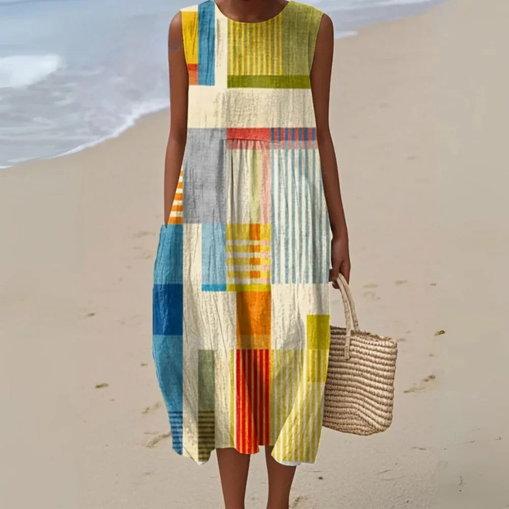 Marielle | Vibrant Geometric Summer Dress, $120 Carol &amp; Margaret